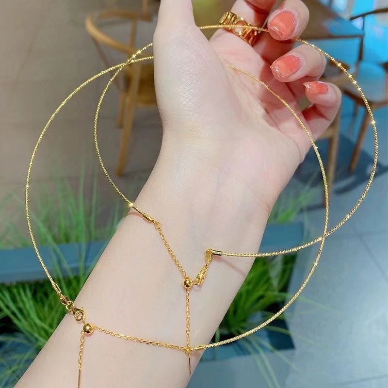 Colier clavicular Jinqi din cupru, design Bow-Tie, lanț cu cruce, iarnă 2025