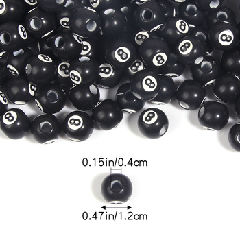 Margele libere din acrilic, model 8, stil fashion biliard, tehnologie de prelucrare: Altul