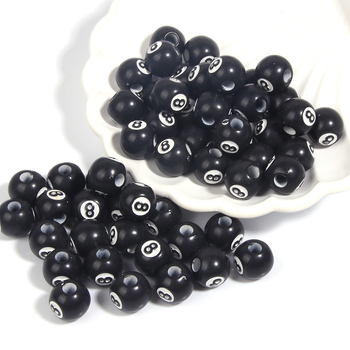 Margele libere din acrilic, model 8, stil fashion biliard, tehnologie de prelucrare: Altul