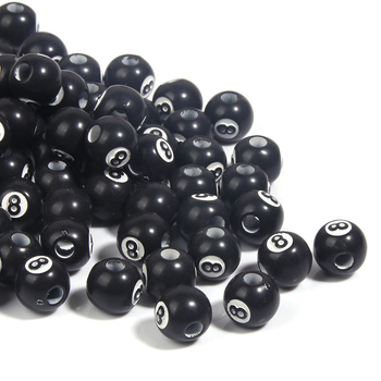Margele libere din acrilic, model 8, stil fashion biliard, tehnologie de prelucrare: Altul