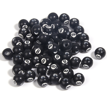 Margele libere din acrilic, model 8, stil fashion biliard, tehnologie de prelucrare: Altul