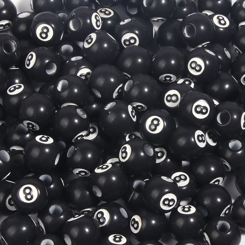 Margele libere din acrilic, model 8, stil fashion biliard, tehnologie de prelucrare: Altul