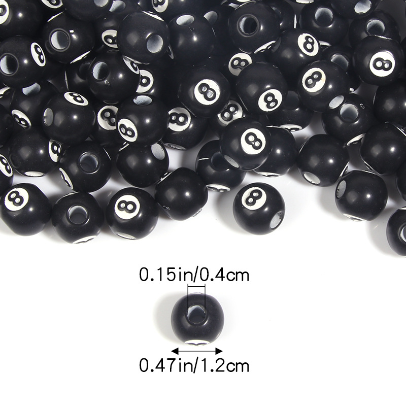 Margele libere din acrilic, model 8, stil fashion biliard, tehnologie de prelucrare: Altul