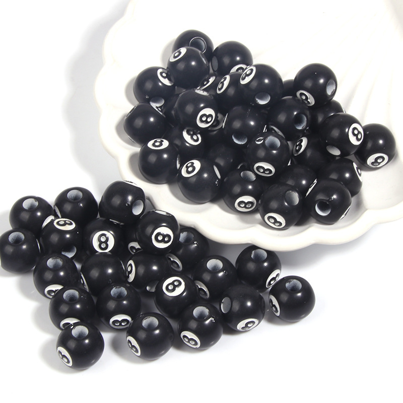 Margele libere din acrilic, model 8, stil fashion biliard, tehnologie de prelucrare: Altul