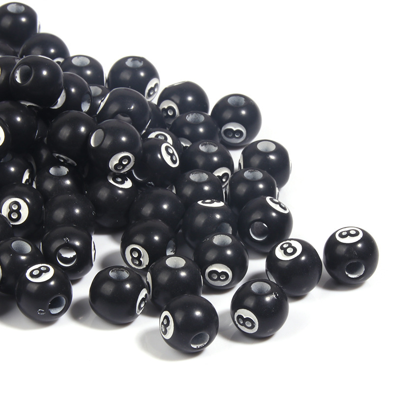Margele libere din acrilic, model 8, stil fashion biliard, tehnologie de prelucrare: Altul