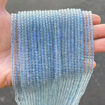 Jingde Jewelry 7A φυσικές στρογγυλές χάντρες ακουαμαρινίτη, ελεύθερες χάντρες για DIY βραχιόλια, επεξεργασία κοπή και άλεση