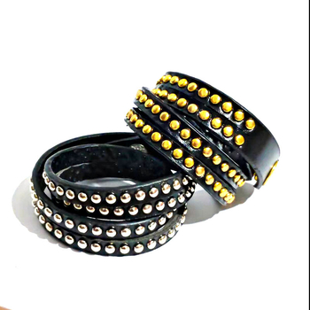 Colier punk din piele cu nituri, multifuncțional, reglabil, pandant din aliaj, lanț șarpe