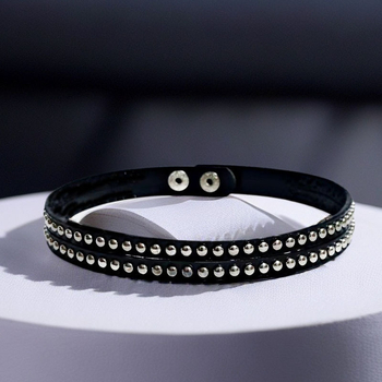 Colier punk din piele cu nituri, multifuncțional, reglabil, pandant din aliaj, lanț șarpe