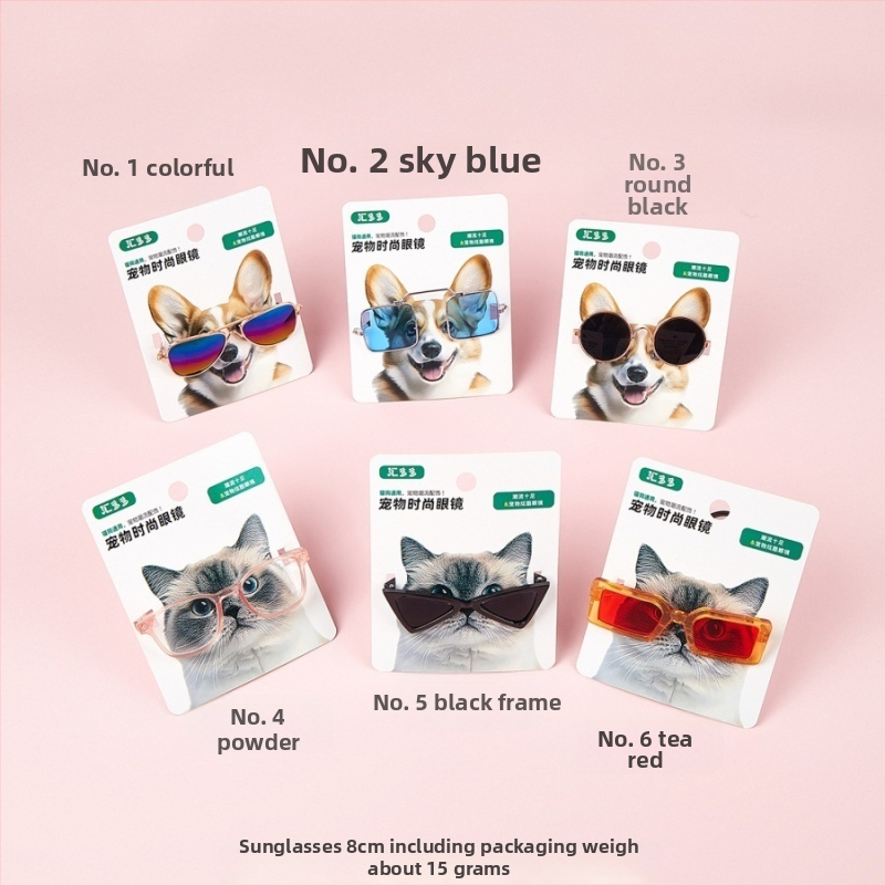 Dzīvnieku saulesbrilles kaķiem un suņiem - monohroma dizains, sveķu materiāls, piemērotas visiem gadalaikiem, pielāgojamas