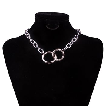 Ogrlica od aluminija, jednostavan unisex stil, lanac s vodnim valovima, geometrijski dizajn