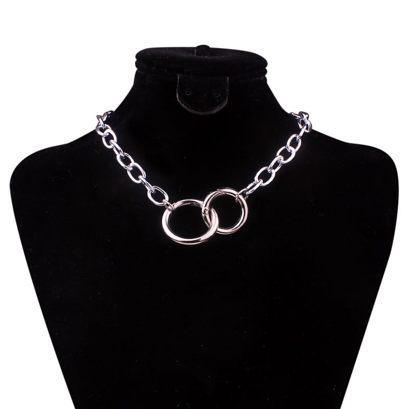 Ogrlica od aluminija, jednostavan unisex stil, lanac s vodnim valovima, geometrijski dizajn
