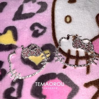 Cercei cu personaje de desene animate, aliaj, placare electrolitică, stil coreean, proaspăt și dulce