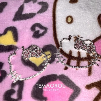 Cercei cu personaje de desene animate, aliaj, placare electrolitică, stil coreean, proaspăt și dulce