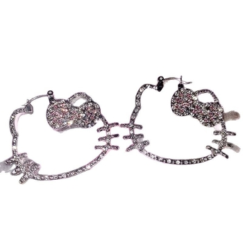 Cercei cu personaje de desene animate, aliaj, placare electrolitică, stil coreean, proaspăt și dulce