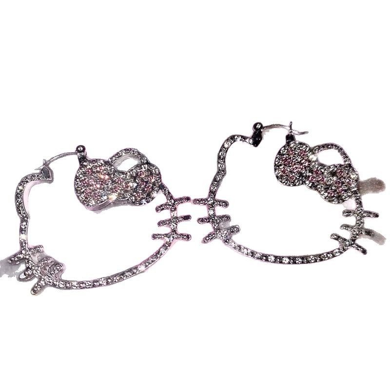 Cercei cu personaje de desene animate, aliaj, placare electrolitică, stil coreean, proaspăt și dulce