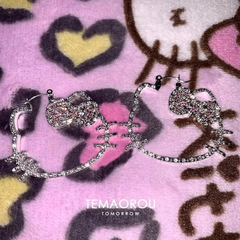 Cercei cu personaje de desene animate, aliaj, placare electrolitică, stil coreean, proaspăt și dulce