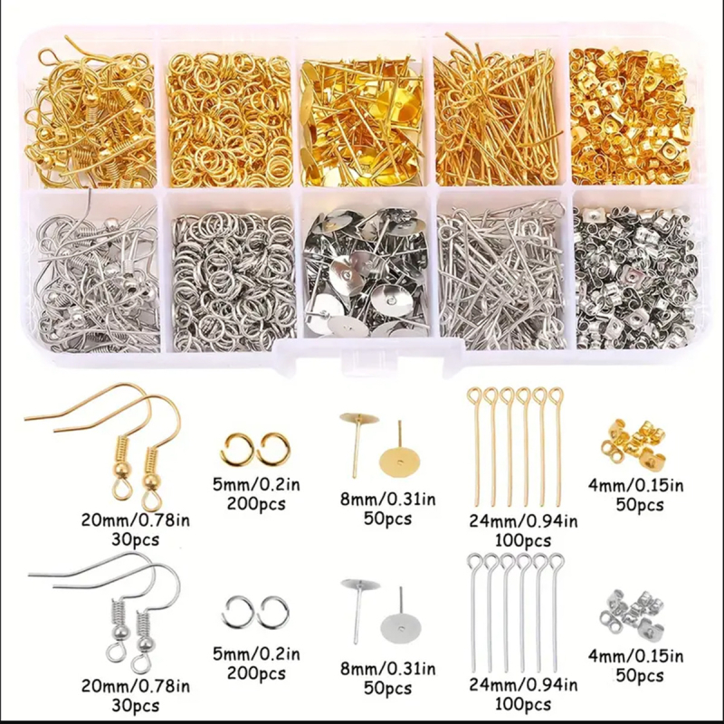 DIY set za nakit – komponente za naušnice od nehrđajućeg čelika, elektroplatiranje, 10 komada