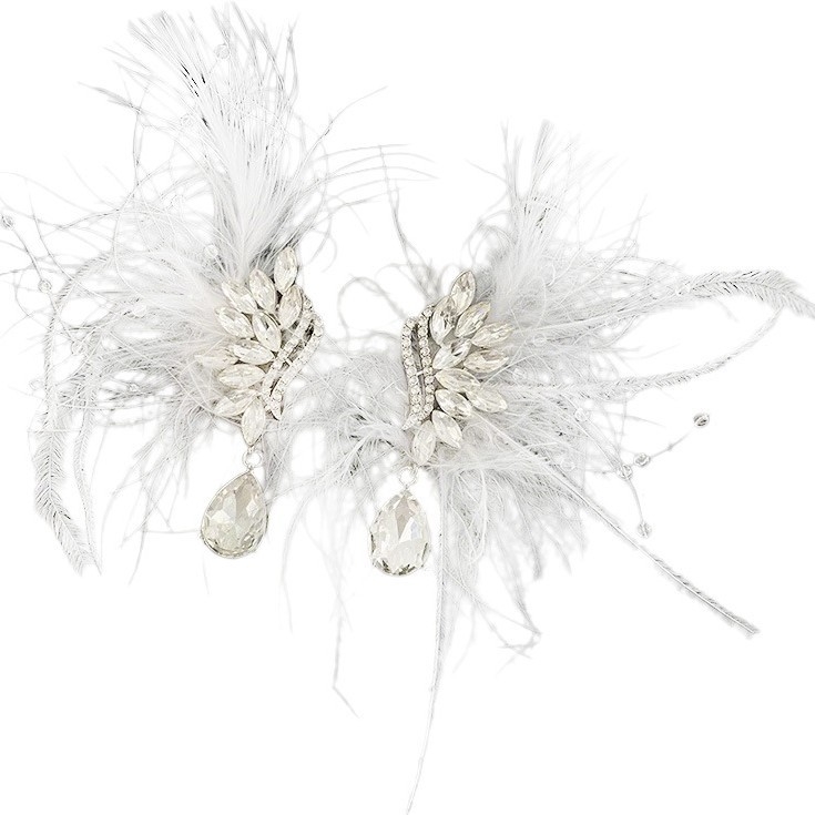 Cercei cu pene de perle, pentru femei, inspirat de mireasa coreeana, stil prințesă, proaspăt și dulce, materiale mixte, placare electroplating