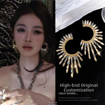 Slnečnicové geometrické náušnice, 925 striebro, elektroplating, bohémsky vintage štýl