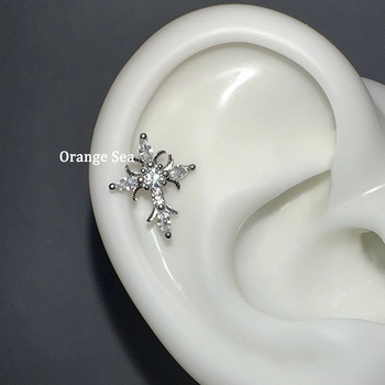 Cercei din oțel titan, placare electrolitică, stil geometric, unisex