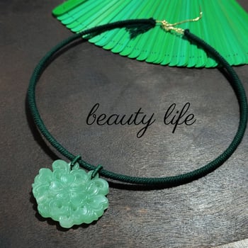 Colier cu pandantiv din topaz și lanț cu șnur, reglabil 21–50 cm, 200 g, origine Liaoning