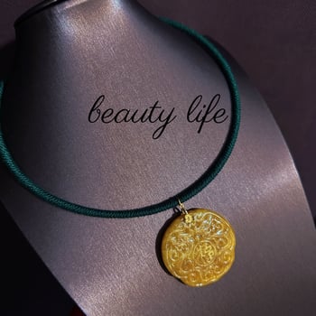 Colier cu pandantiv din topaz și lanț cu șnur, reglabil 21–50 cm, 200 g, origine Liaoning