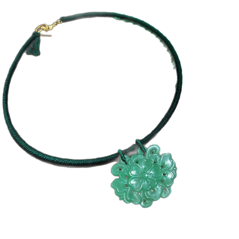 Colier cu pandantiv din topaz și lanț cu șnur, reglabil 21–50 cm, 200 g, origine Liaoning