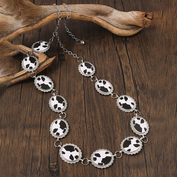 Csípőlánc, fém, denim stílus, egyszem körcsattal, 135 cm hosszú, 4 cm széles