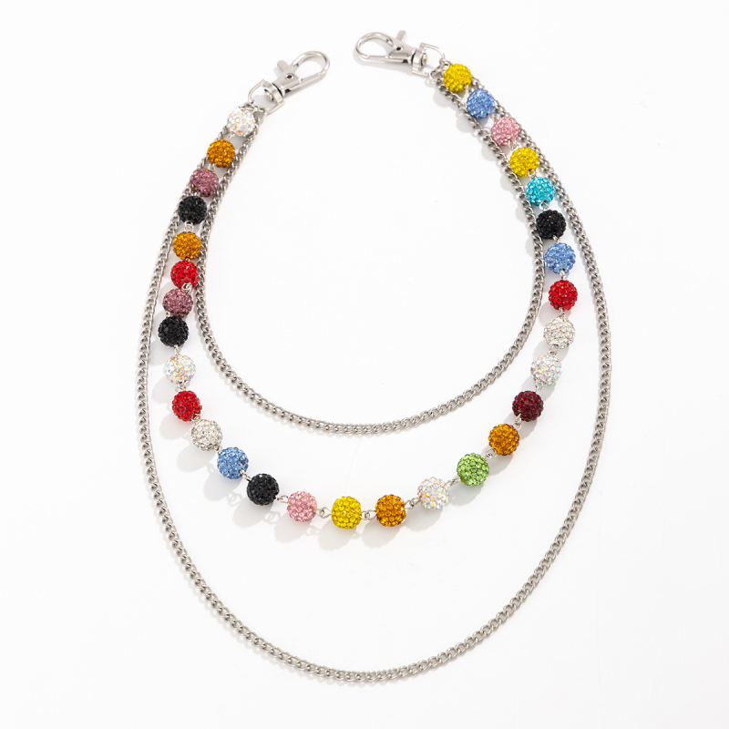 Pánska opasová reťaz v štýle hip-hop, kovová reťaz na pás s dvojitým očkom, leto 2025