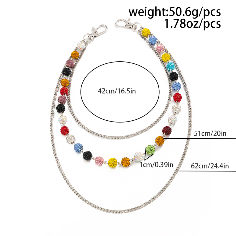 Pánska opasová reťaz v štýle hip-hop, kovová reťaz na pás s dvojitým očkom, leto 2025