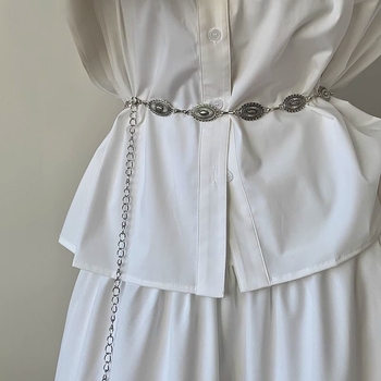 Metalni lanac za struk s elektroplatiniranjem, Princess serija, unisex, casual