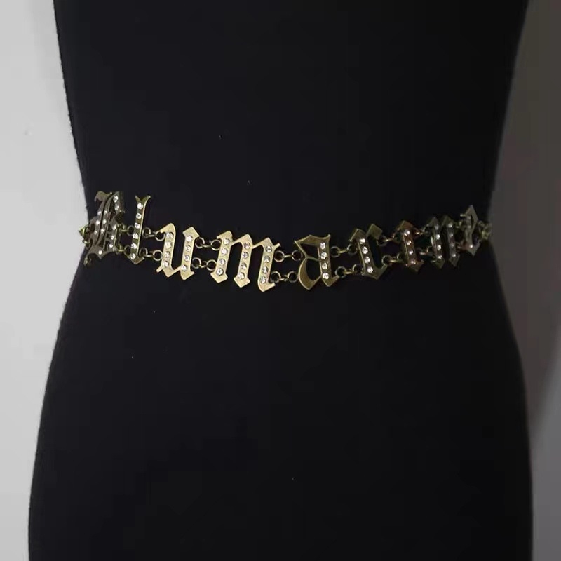 Lanț talie cu literă diamantată și pandantiv-notă muzicală, bijuterii din aliaj pentru femei