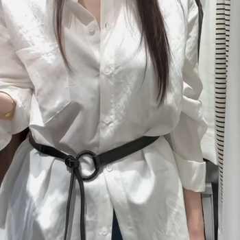 Brăţară de talie subțire din piele sintetică cu cataramă rotundă, stil coreean, design de nișă, accesoriu versatil pentru talie; Material: piele sintetică; Cataramă: PU; Închidere: cârlig