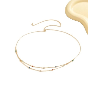 Youni kovový pásový retiazka pre ženy – viacvrstvový tenký dizajn, 80–100 cm, dvojité kruhové slučky