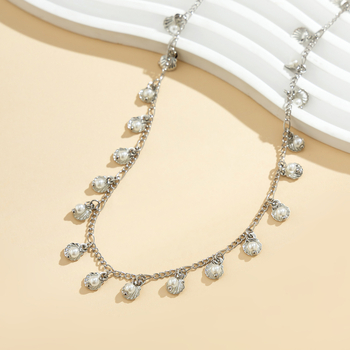 Ručne vyrobená pásová reťaz s geometrickým vzorom a korálkami z plastu/živice pre ženy