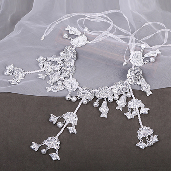 Pásový reťaz s príveskom zvončeka v tvare mesiaca ryby, Tang štýl retro pre ženy, elektroplátovanie