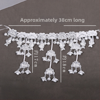 Pásový reťaz s príveskom zvončeka v tvare mesiaca ryby, Tang štýl retro pre ženy, elektroplátovanie