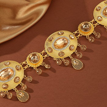 Pásový reťaz zliatiny s geometrickým oválnym tvarom, elektroplátovaný, originálny dizajn, pre ženy