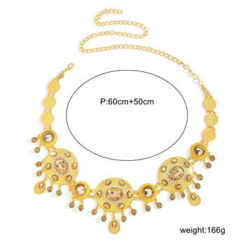 Pásový reťaz zliatiny s geometrickým oválnym tvarom, elektroplátovaný, originálny dizajn, pre ženy