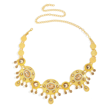 Pásový reťaz zliatiny s geometrickým oválnym tvarom, elektroplátovaný, originálny dizajn, pre ženy