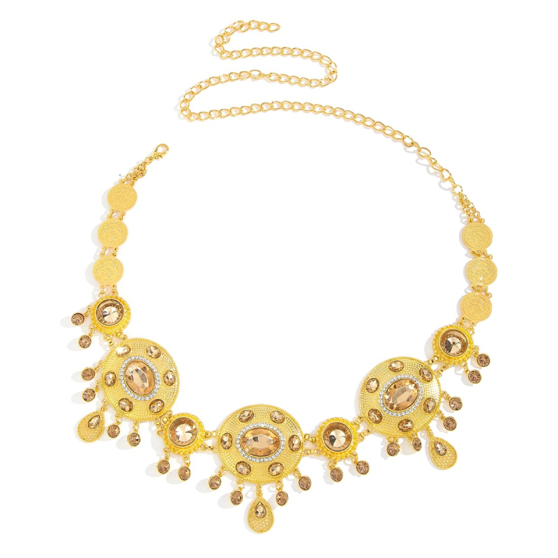 Pásový reťaz zliatiny s geometrickým oválnym tvarom, elektroplátovaný, originálny dizajn, pre ženy