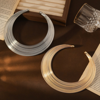 Colier metalic cu mai multe straturi, lanț clavicular, pandant din aliaj, greutate 80 g