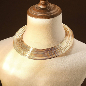 Colier metalic cu mai multe straturi, lanț clavicular, pandant din aliaj, greutate 80 g