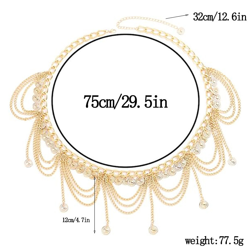 Exotický pás cez boky s mincami pre Hanfu, elektroplatovaný zinkoový zliatina