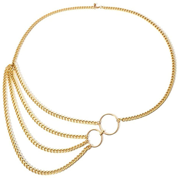 Bedrový reťaz zo zliatiny ziníka, geometrický dizajn s kružnicami, plážový štýl, ženské šperky