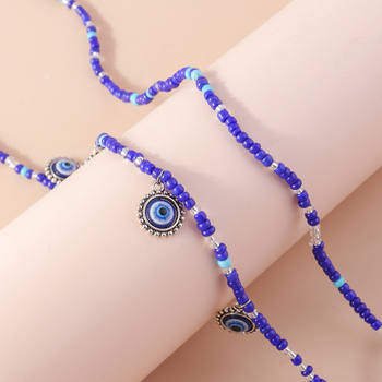 Pás na boky, séria Diabolské oko, kapkovité sklenené korálky, korálkový pás na telo, samostatne balené