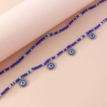 Pás na boky, séria Diabolské oko, kapkovité sklenené korálky, korálkový pás na telo, samostatne balené