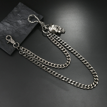 Reťaz na pás zo zliatiny zinku, unisex dizajn s motívom lebky, bez vsadiek