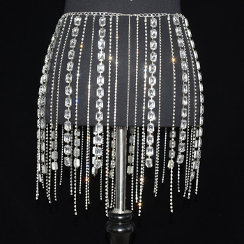 Set tijela lančića s resicama za belly dance — bakrena elektroplatina, rhinestones kristali, veliki kristali