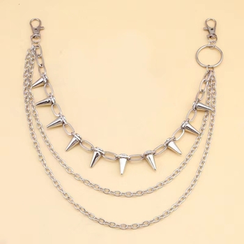 Unisex viacvrstvový kovový lanč na nohavice pre džínsy — elektroplating, zliatina a hliník, vintage štýl